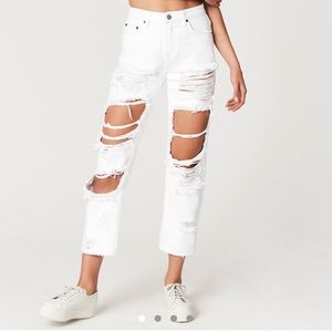 White LF Carmar Ripped Jeans